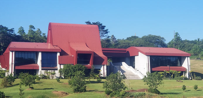 The new Hawaiian language building, view from lower front